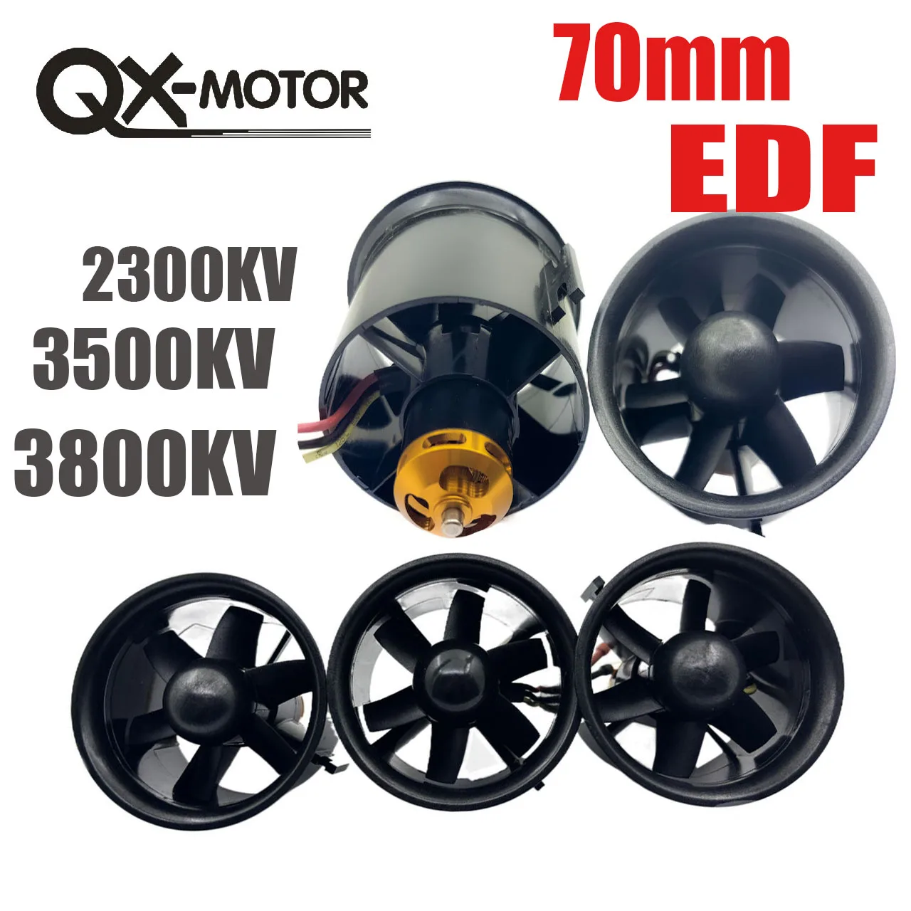 

QX-Motor 70mm EDF 6 Blades QF2827- 2300KV 3500KV 3800KV All copper wire Brushless Motor For RC Remote Control Toy Airplane