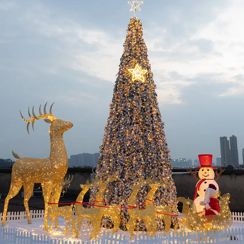 Large Christmas Tree Package 3/5/6/7/8/10 Outdoor Frame Shopping Mall Hotel Plaza Decoration Scene Glow