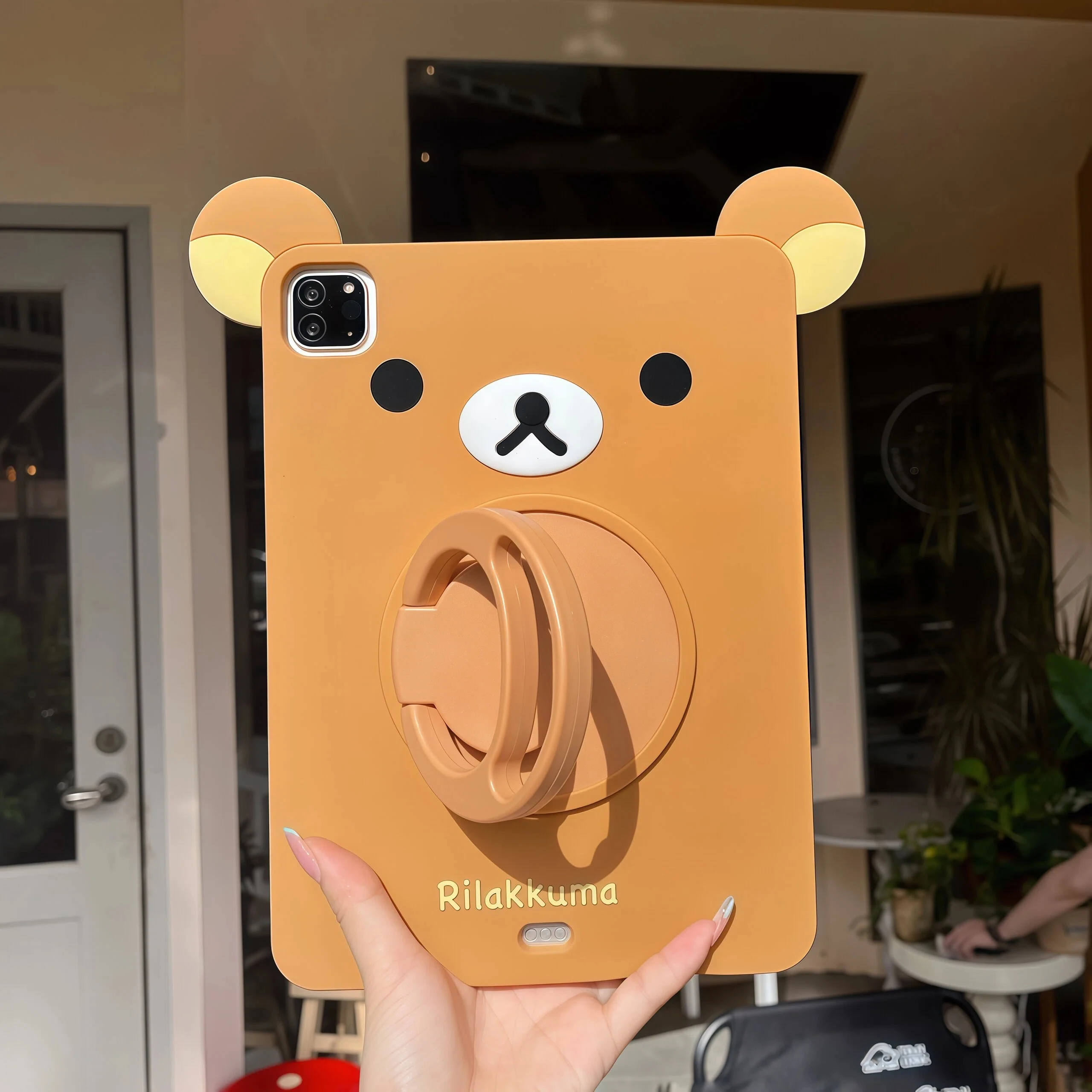 Cartoon Rilakkuma iPad Case For 9.7in Pro 11 Barcket Case For Air 4 5 10.9in Mini 6 7 8.3in iPad 10th Gen iPad 10.2 9.7in Funda