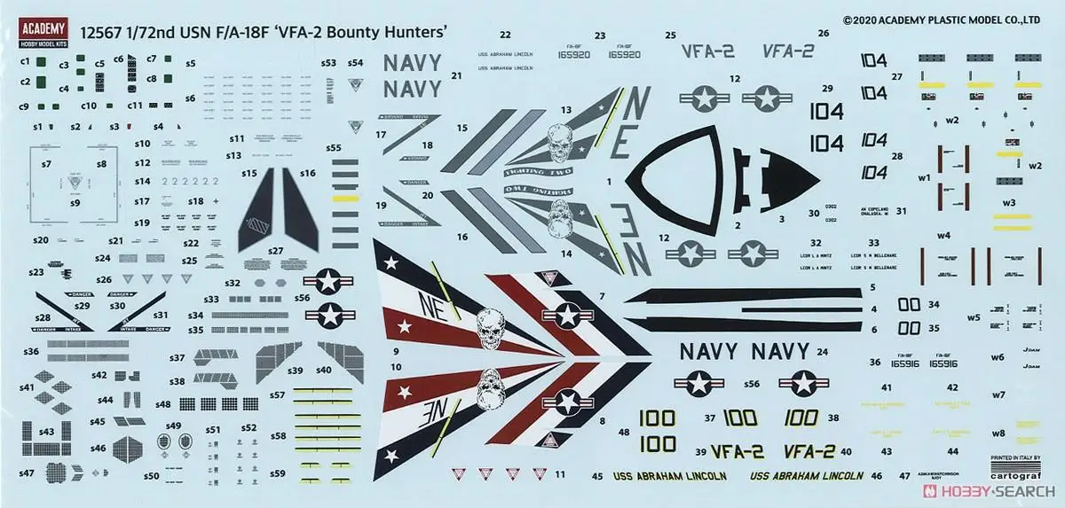 僕のアカデミア12567 1/72 f/A-18F 'vfa-2 bountyハンター '(プラスチックモデル)