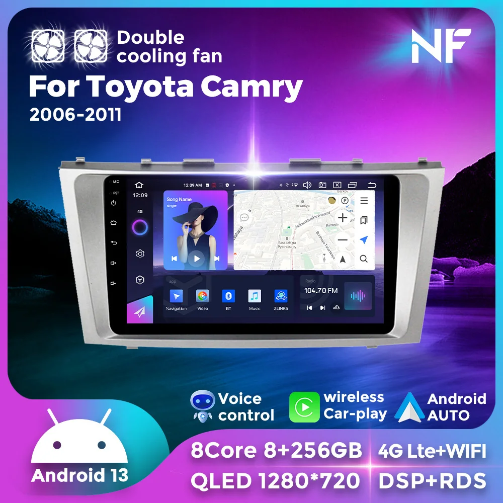 

7862s Android 13 Car Radio Video Stereo for Toyota Camry 2006-2011 Carplay Android Auto Multimedia Player GPS Navigation 4G WiFi