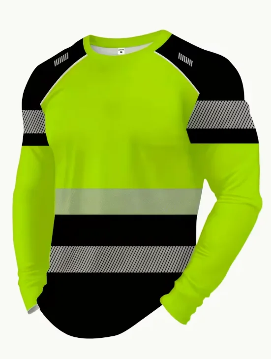 Men's Casual Sport Shirt Streetwear 3D Printed Breathable Quick-drying Long-sleeved T-shirt Gender-neutral Top Base Layer Shirt