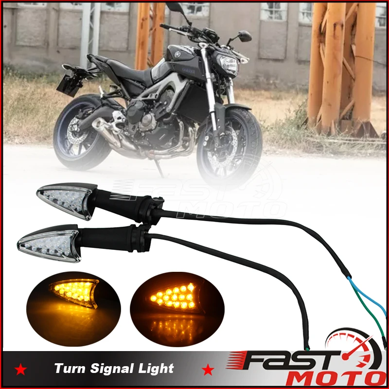 LED Motorcycle Turn Signals Lights 12V Flashing Light Blinker Signal Lamp For Yamaha V-MAX1700 XT1200Z YS250 Fazer XJ6N FJ-09 MT