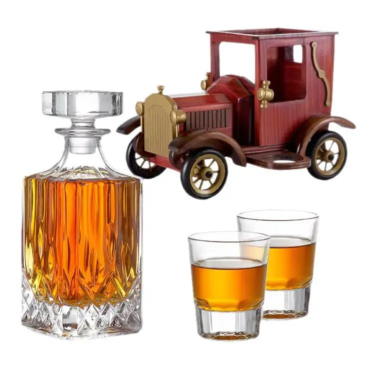 

Retro car styling wine bottle set whiskey special-shaped glass bottle craftsmanship and creative wine bottle