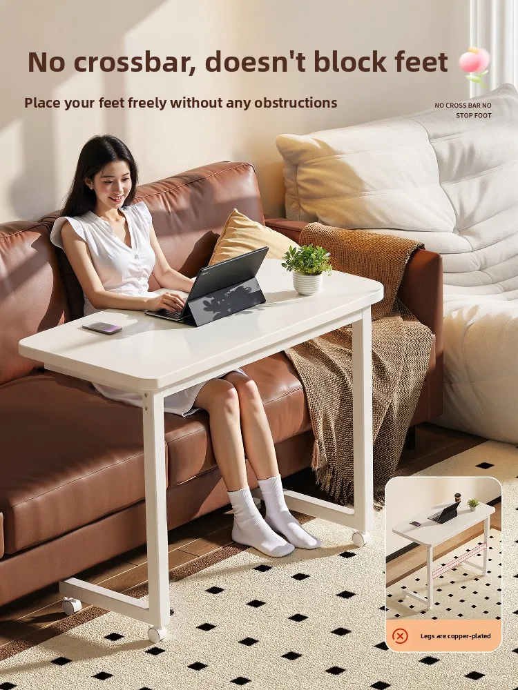 Multifunctional Mobile Laptop Desk Bedside Table with Wheels Simple Sofa Side Table Home Office