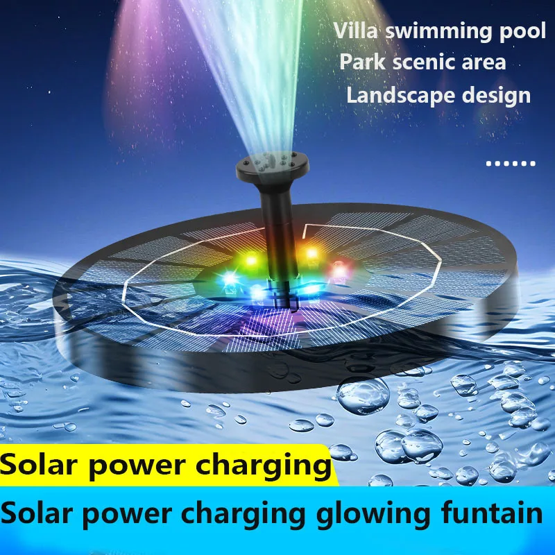 Solar Energy Floating Water Fountain Built-in Pump Waterproof For Bird Bath Pond Garden Rockery Landscape Decoration
