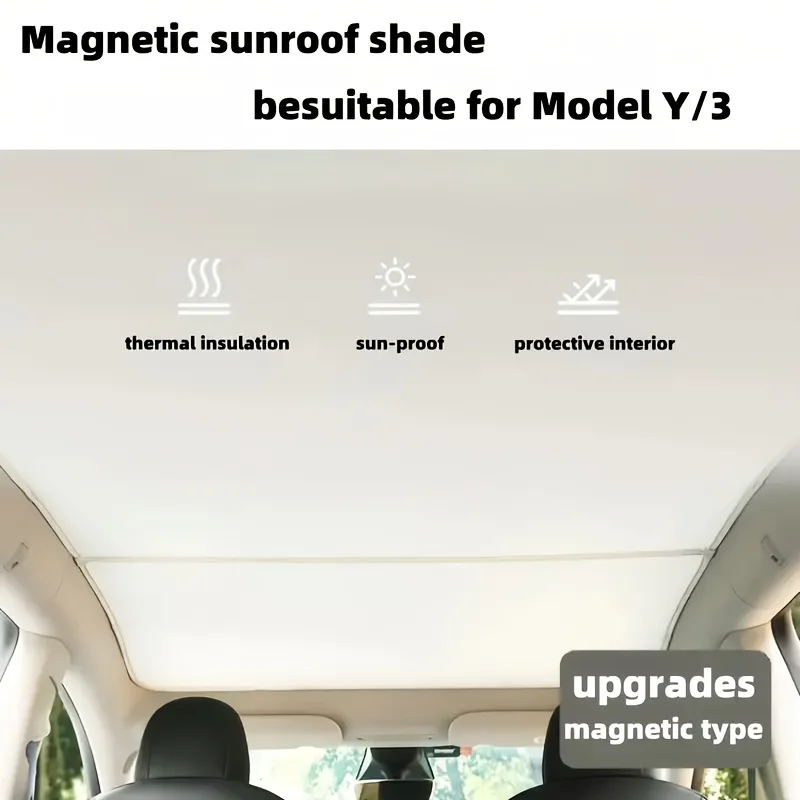 Suitable for Tesla Sunshade 2017-2023 Model 3 Sunroof Sunshade/Car Sunshade/Skyroof Sunshade/Ceiling Heat Insulation Uv Protection Sunshade