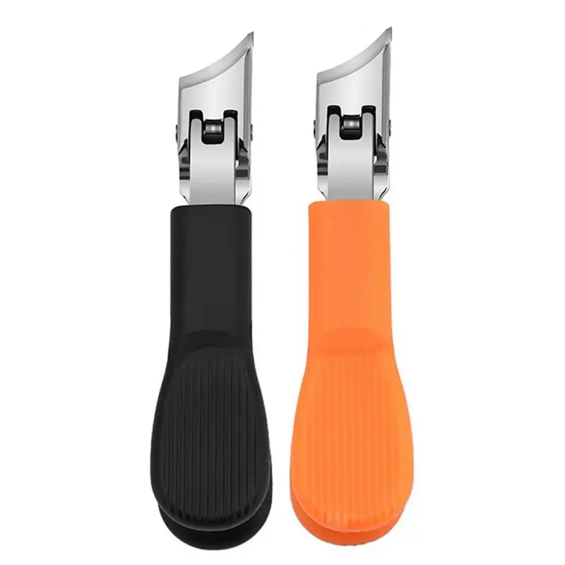 A33Z-Fingernail Clippers For Men Stainless Steel Heavy Duty Toenail Clippers No Splash Nail Cutter Slanted Long Handle