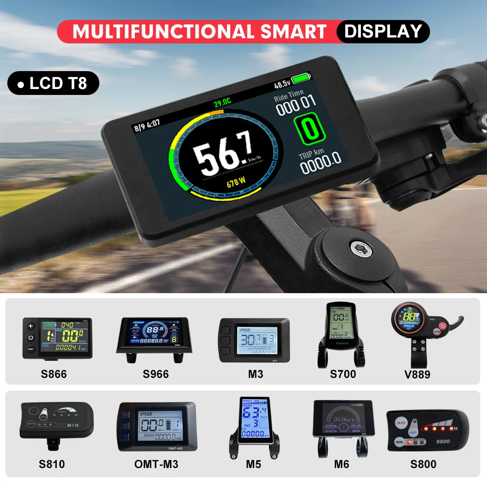 Electric Bicycle JN 3-MODE Display LCD LED Display 24V/36V/48V/60V/72V Ebike intelligent Display for Electric Bike Kit Parts