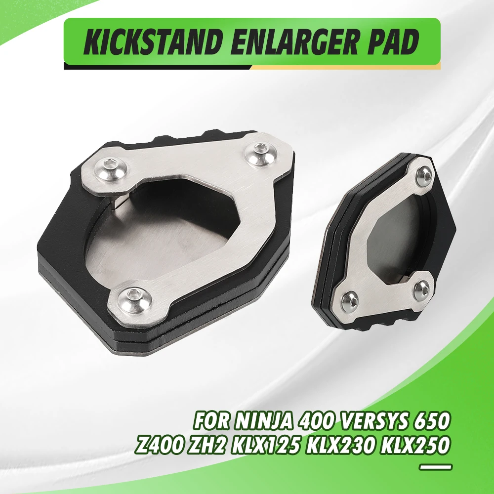 

For KAWASAKI Ninja 400 Versys 650 Z400 ZH2 KLX125 KLX230 KLX250 Motorcycle Kickstand Side Stand Extension Enlarger Pad Plate