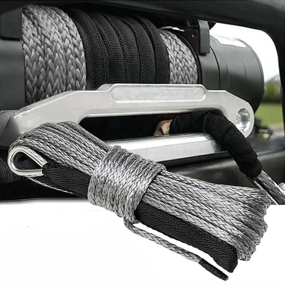 

Synthetic Winch Rope Line 5-7mm 15m Professional UHMWPE UV Resistant Towing for Trailer ATV SUV Offroad