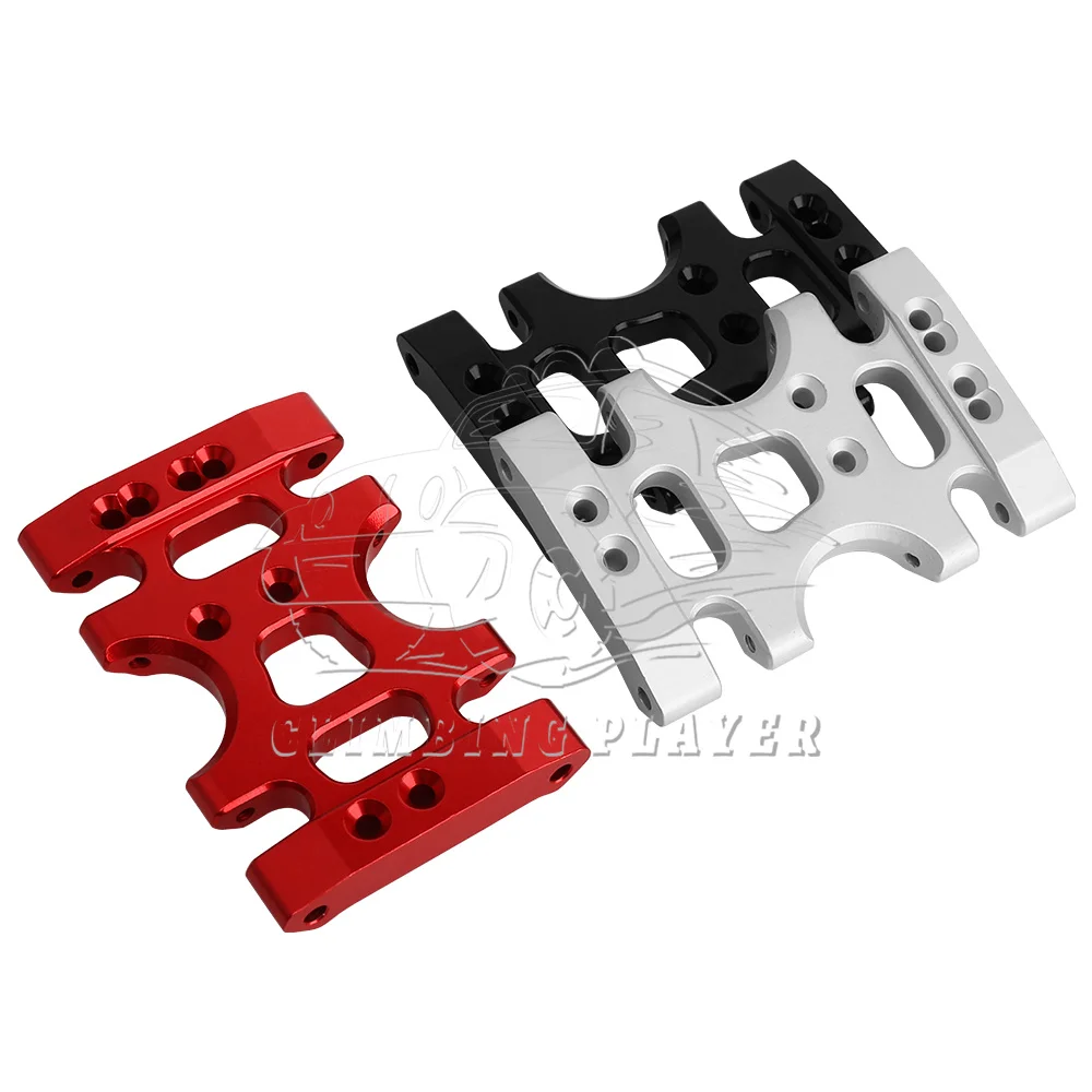1/10 RC-Auto Aluminium-Unterfahrschale mit niedrigem Schwerpunkt für RC-Crawler, Schwarz Rot Silber, 50g