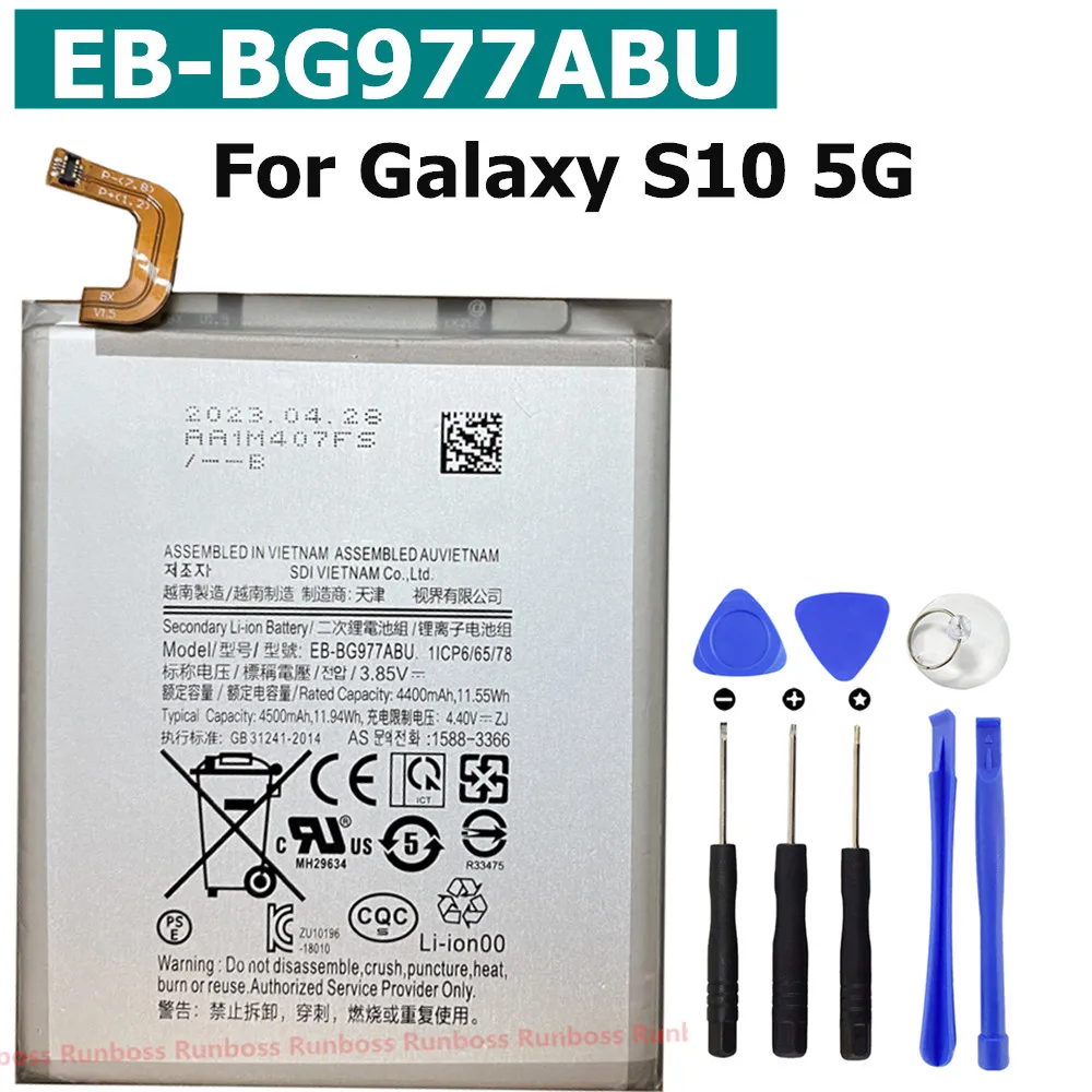 

New 4500mAh EB-BG977ABU Phone Battery For Samsung Galaxy S10 5G Version SM-G977 SM-G977B/T G977U G977N G9770