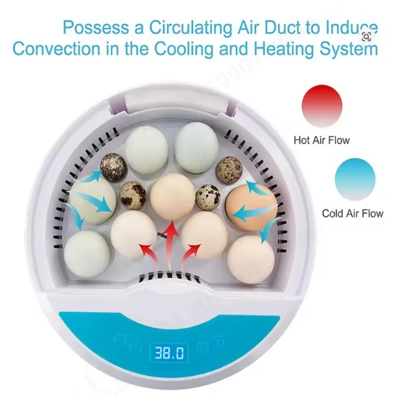 Newst Fully Automatic LED 9 Temperature Egg Incubator Humidity Poutry Brooder Farm Chick Quail Hatchery Machine Egg Incubator