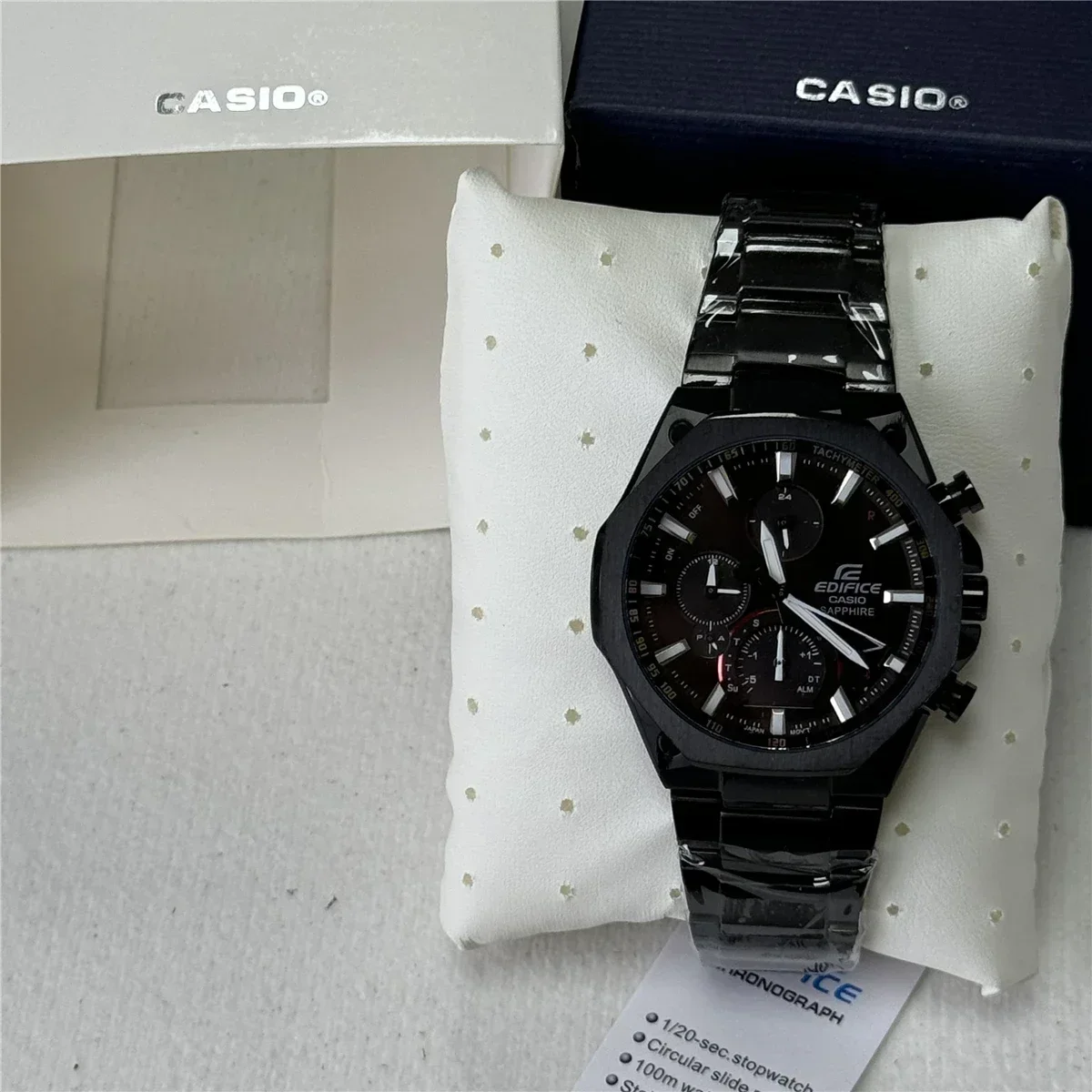 EQB-1100 Men\'s Watch Serie Waterproof and Shockproof Alarm Clock Multi Stainle Steel Dual Screen Watch