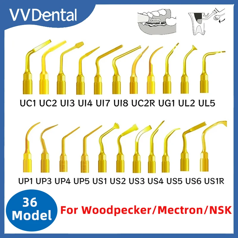 VVDental Piezo Surgery Tips Bone Surgery Sinus Lifting Scaling Implant Exelcymosis for Mectron Woodpecker Ultrasonic Bone Cutter