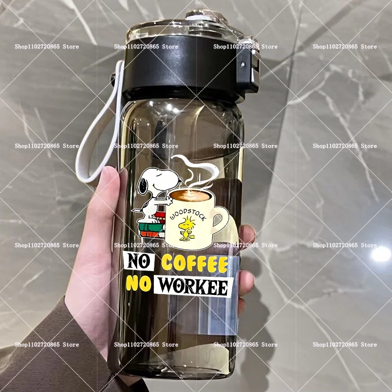 600ML Snoopys Water Cup Cartoon Anime Cute Men Women Plastic Kettle Sport Casual Fashion Portable Water Bottles Birthday Gift - Detail 1