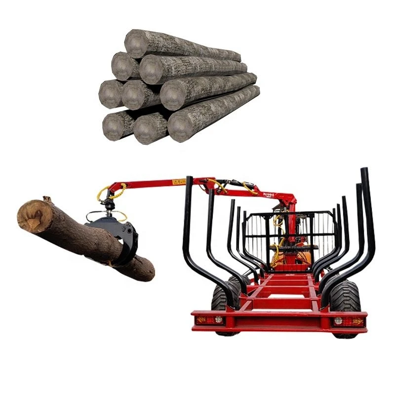 木製グラバー付きクレーンダンパートラック、小型ホイールクレーン