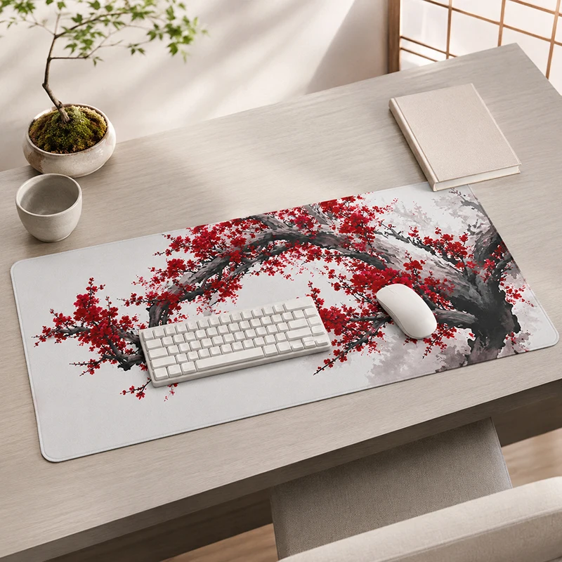 Red Plum Mouse Pad Gaming XL Home Large New HD Mousepad XXL Playmat Carpet Natural Rubber Office Non-Slip Computer Mice Pad