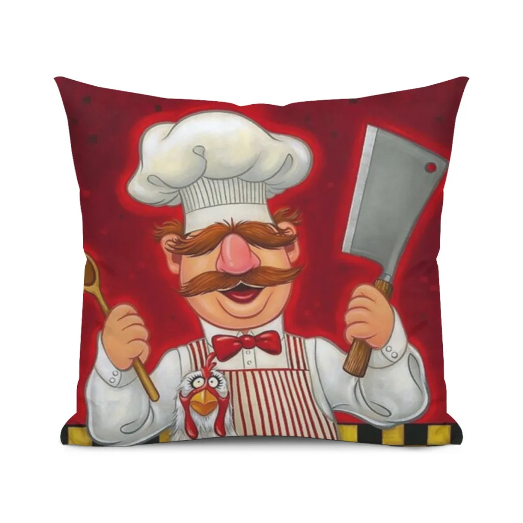 

Swedish Chef and Chicken Pillow Cushion Case Dakimakura Cover Decorative Sleeping 45x45cm