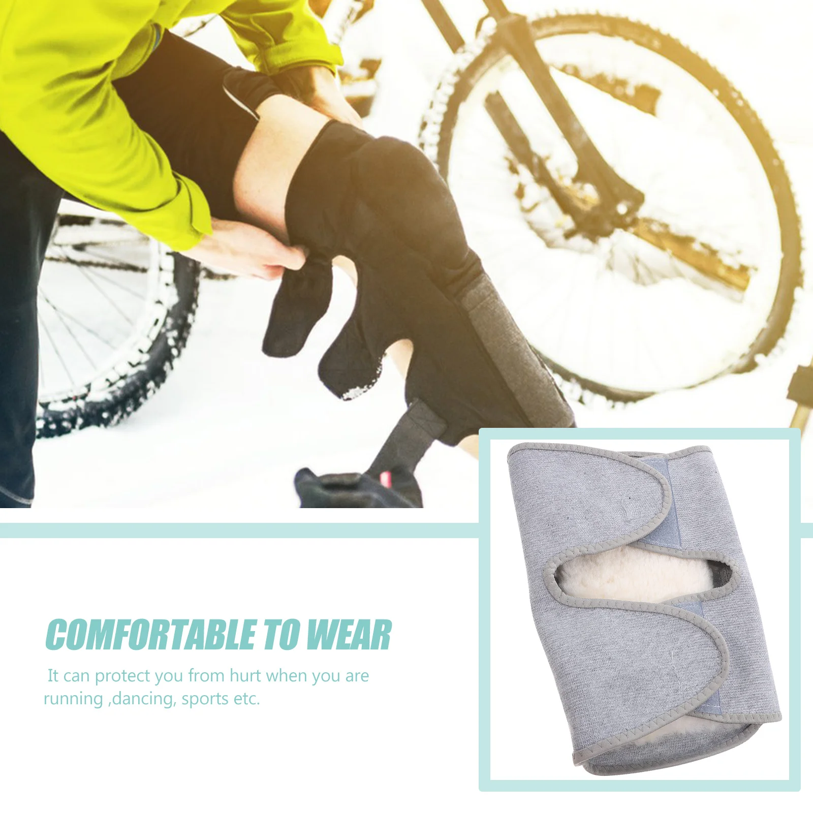 

2pcs Knee Support Sleeve Warm Elastic Protector Sports Knee Pad Compression Braced For Running Hiking Basketball Men