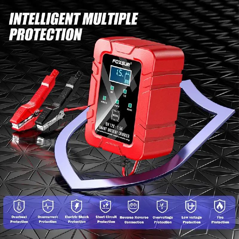 Car Battery Charger, 6V And 12V Smart Fully Automatic Battery Charger Maintainer, Trickle Charger, Battery Desulfator For Car