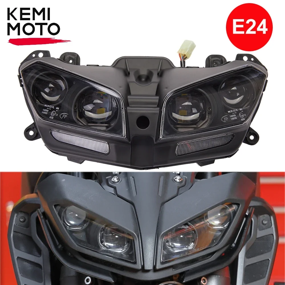 

MT09 2017-2020 Headlight E24 Front Light Assembly Headlamp with Bulb Bright LED Lamp DRL Waterproof For YAMAHA MT-09 FZ09 2018