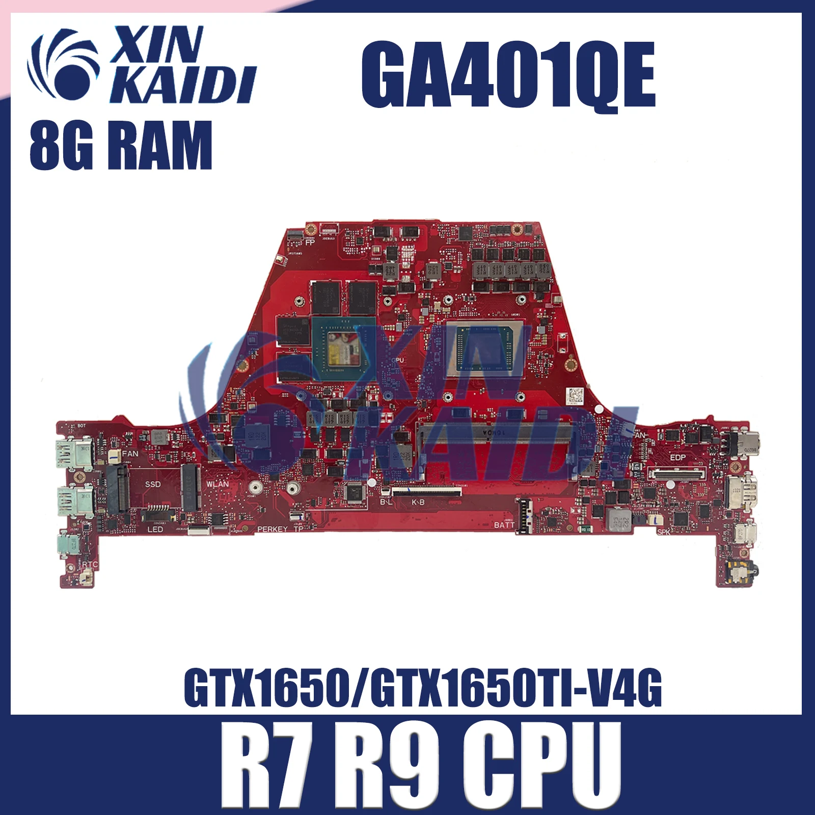 

GA401Q Notebook Mainboard For ASUS ROG Zephyrus GA401QE GA401QH Laptop Motherboard R7 R9 CPU GTX1650 GTX1650TI-V4G 8G