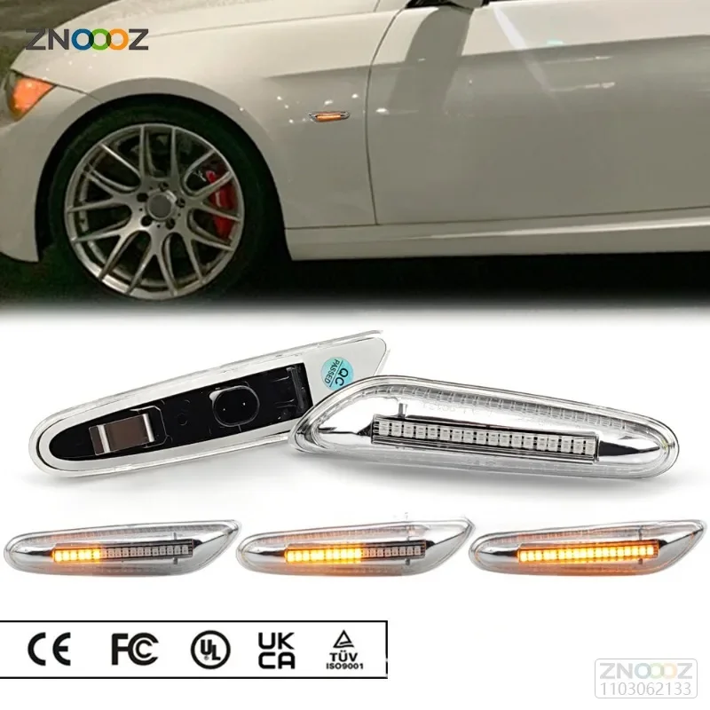 Sequential Flashing LED Turn Signal Dynamic Side Marker Light Blinker Lamp For BMW 1 3 5 Series X1 E8 X3 E90 E81 X5 E53 E46 E36