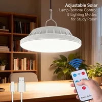 Remote Control Solar Pendant Light for Indoor, Rechargeable 60/120 LEDs Hanging Lantern & Flashlight, Emergency LED Chandelier