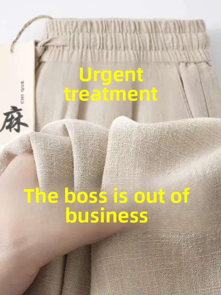 

High-End Linen Pants Men Women Summer New Thin Hanging Sensation Cotton Linen Large Size Straight Casual Long Pants