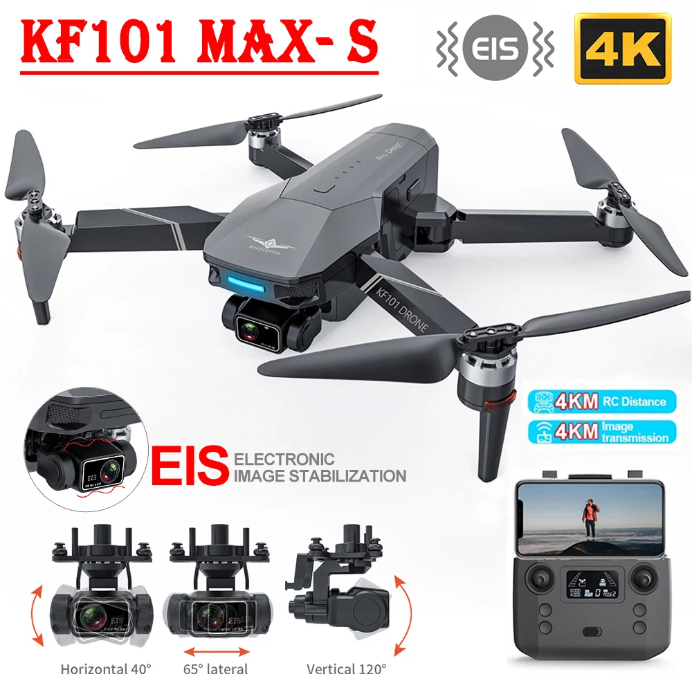 KF101 MAX-S / KF101 MAX1 GPS Drone 4K Camera with 3-Axis EIS Anti-Shake Gimbal Professional Quadcopter Brushless WiFi FPV Dron