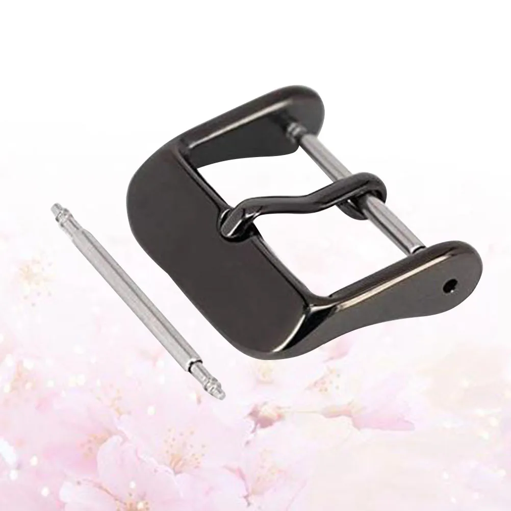 

4pcs 24mm Watch Clasp Stainless Steel Watch Band Buckle ( Watch Band Buckle + Watch Tool, Black)