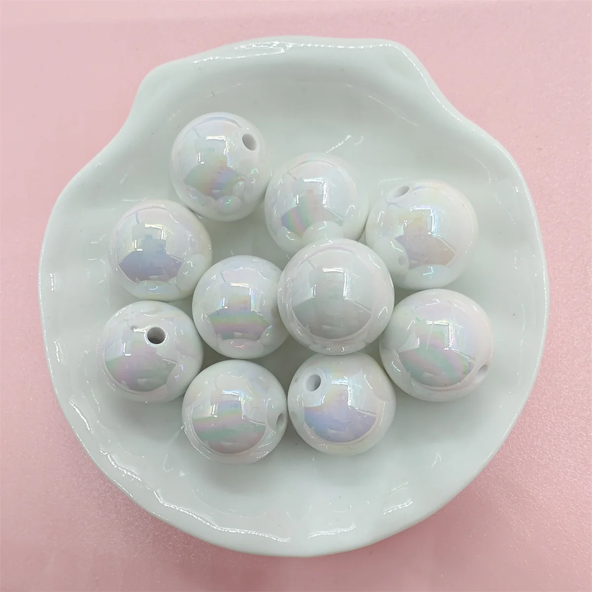 10pcs 16mm AB Magic Color Big Round Beads Bracelet Necklace Jewelry Accessories Beaded Materials