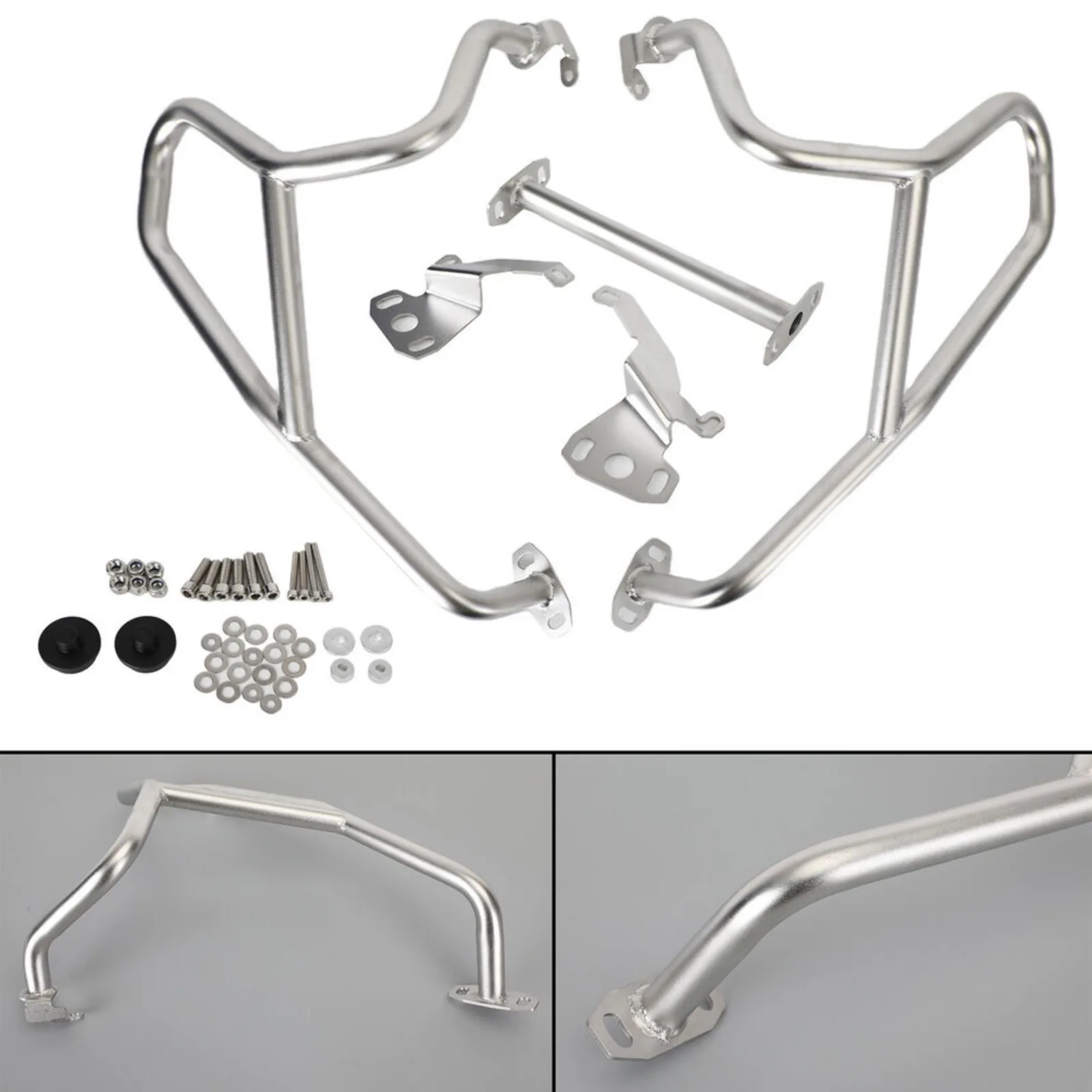 Upper Engine Protector Guards Crash Bars Silver Fit For Bmw R1250Gs 18-21