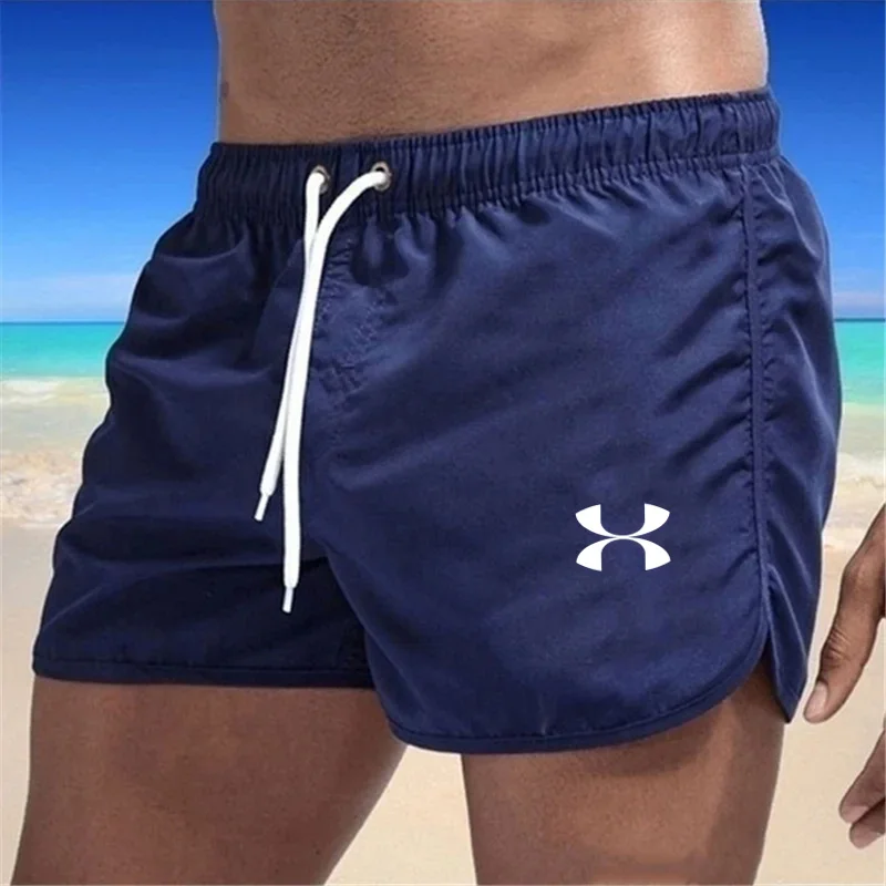 Shorts de praia masculino, calça havaiana de surf e natação, corrida e esportes fitness, verão