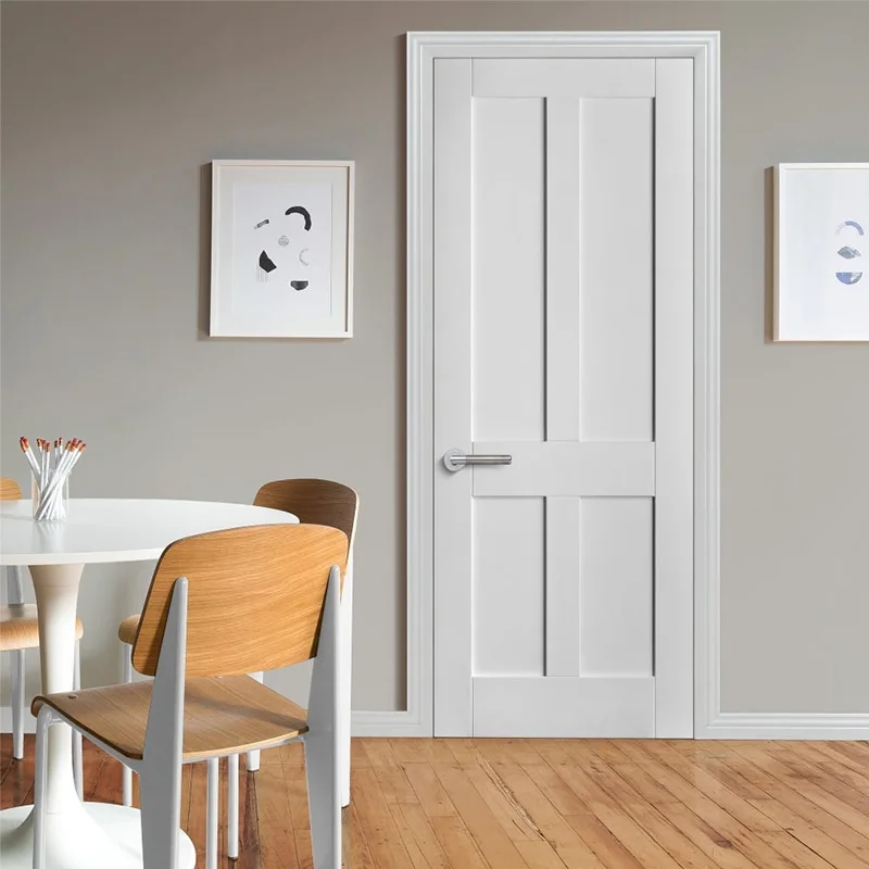 

China Top Manufacturer High Quality Paneled Solid Manufactured Wood Primed Shaker Slab Standard Door