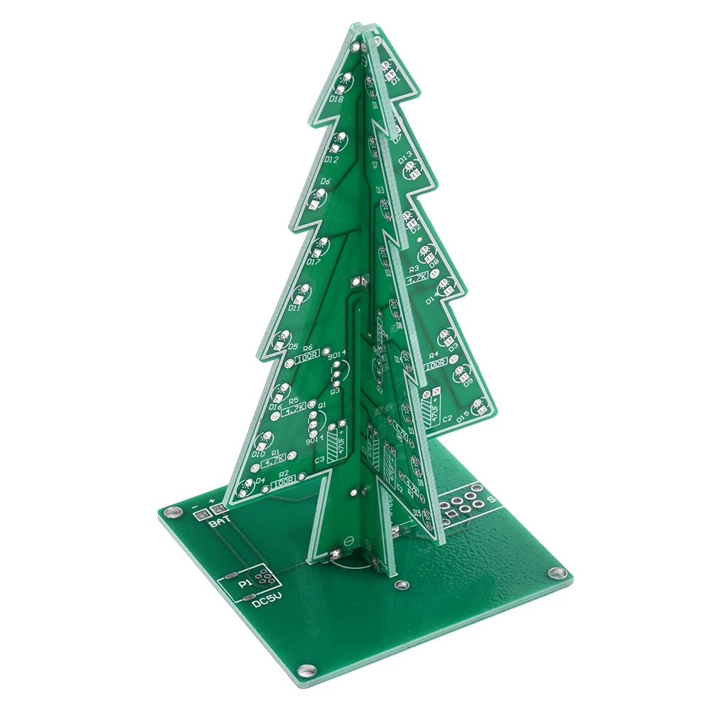 DIY Colorful Easy Making LED Light Christmas Tree Electronic Learning Kit Module 37PCS LED Light DIY Christmas Gift ﻿