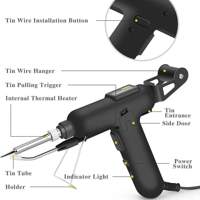 1 PC Electric Soldering Gun Thermostatic Electric Soldering Iron Soldering Set Household Welding Tools