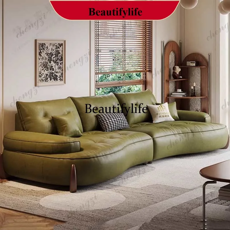 

YL Lounge Leather Couch Wohnzimmer Furniture Home European U Shape Living Room Sofas Glamour Filler L Shape Modern Puffs Sofas