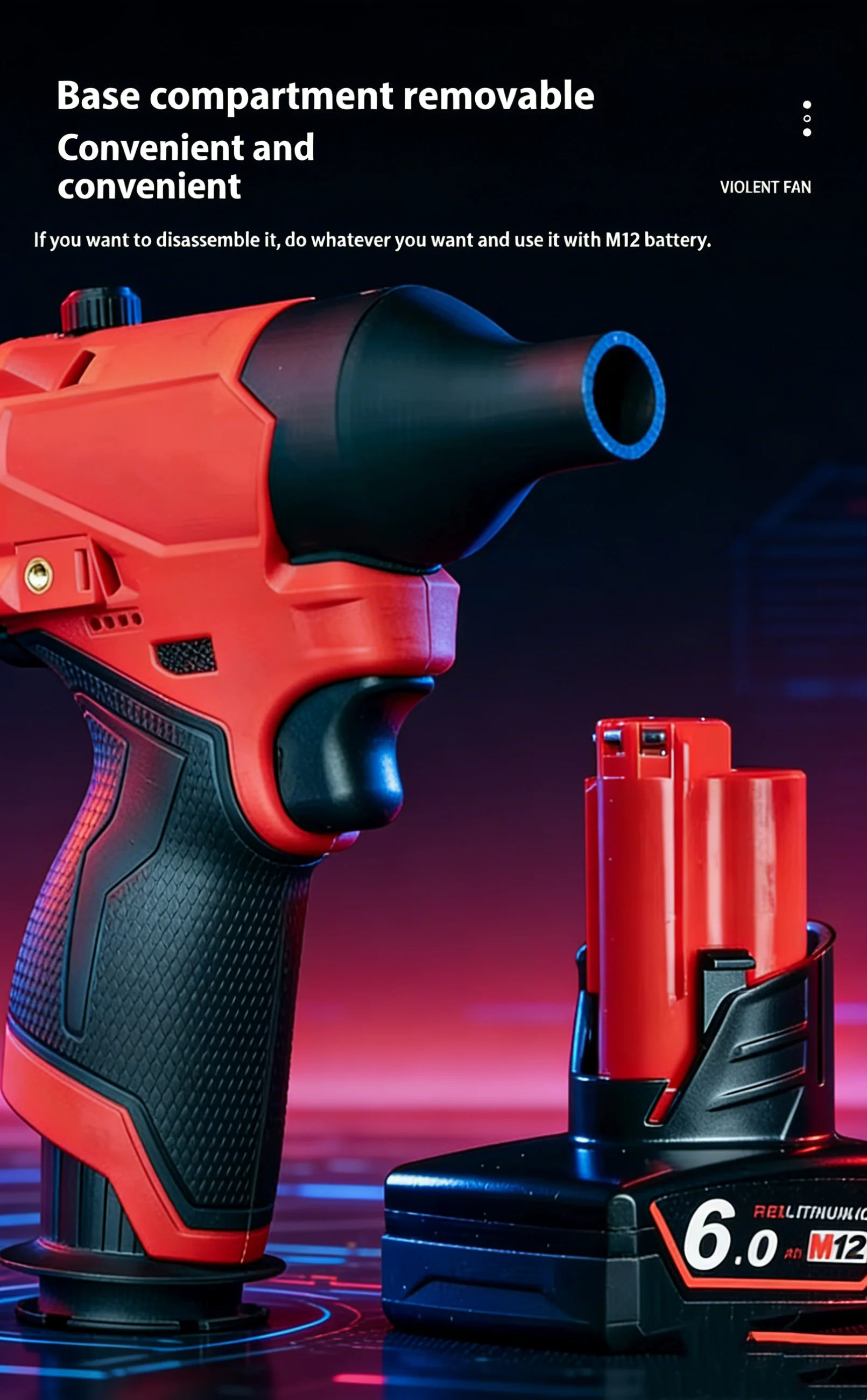 

Brushless Jet Blower For Milwaukee 12V Battery 160000RPM Control Violent Turbo Fan Electric Air Duster (No Battery)