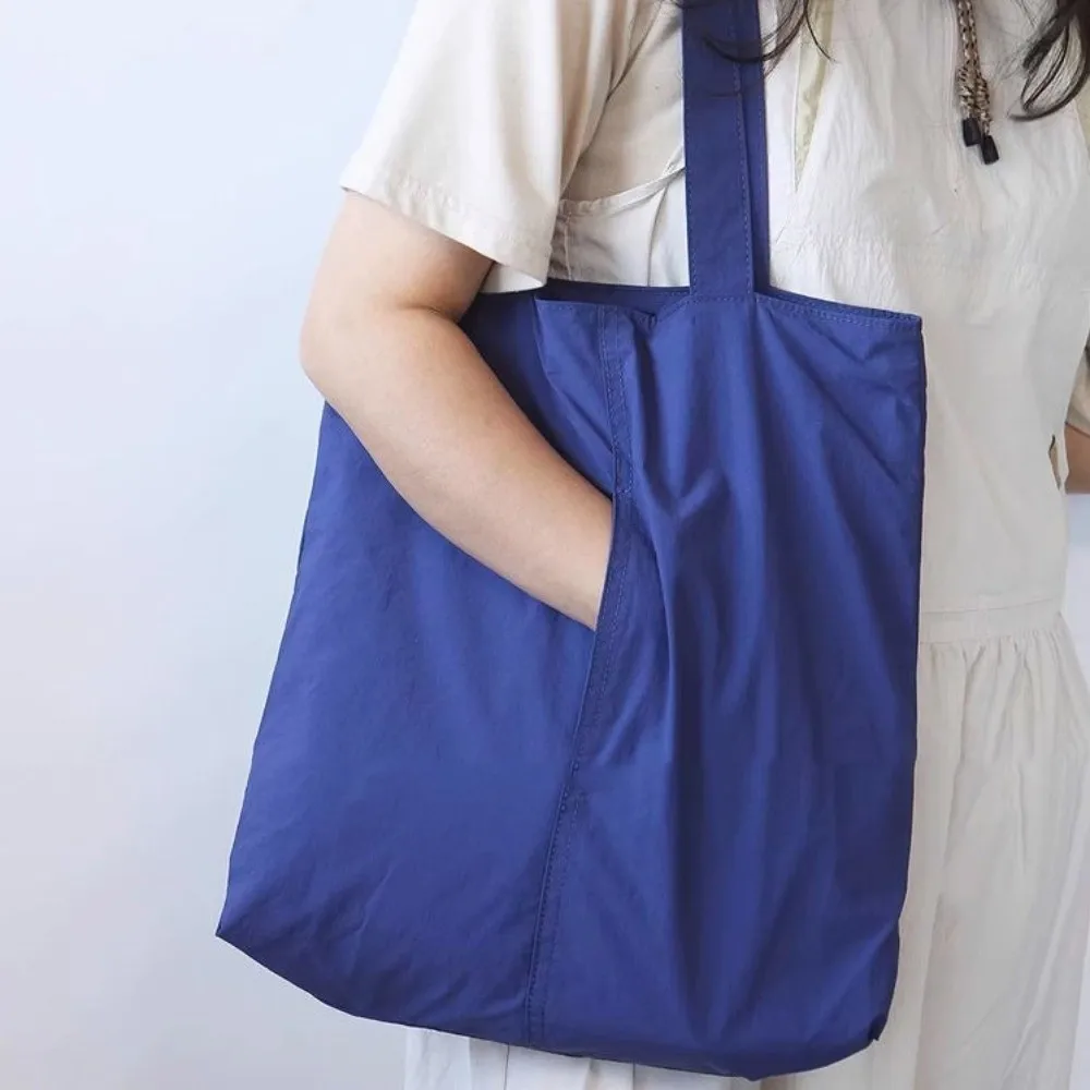 New Nylon Women Tote Bag Large Capacity Anti-Theft Design Shopping Bag Lightweight Built-In Pocket Grocery Bag For Girls