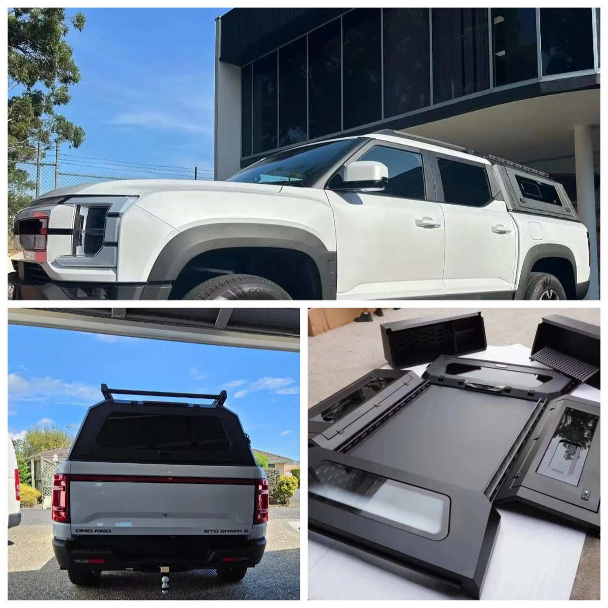

Certified Aluminum Pickup Truck Bed Topper Caps Lightweight Rainproof Pickup Hardtop Canopy Custom-fit for BYD Shark 6