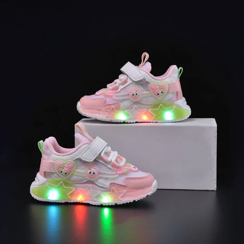 1-6 Years LED Baby Luminous Shoes Girls Glowing Children Sport Sneakers for Kids Girls Casual Toddler Shoes Led Flash Lights