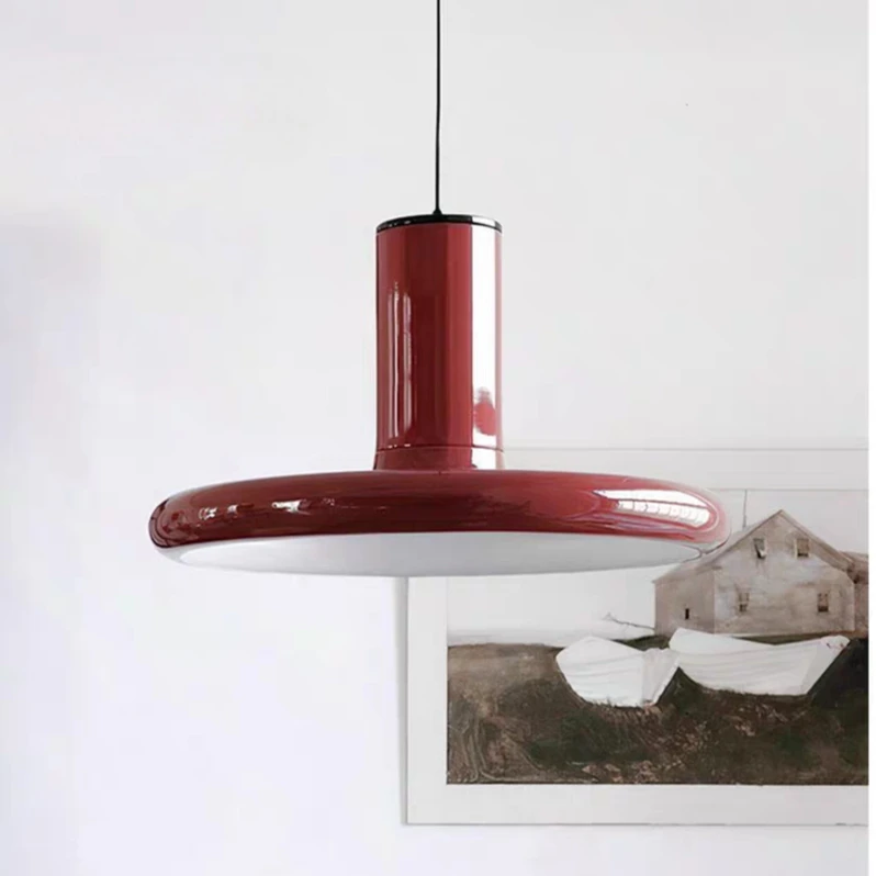 

Современная подвесная лампа для ресторана, люстра над столом, настольная лампа в стиле Баухаус, ретро, красно-белый светильник
