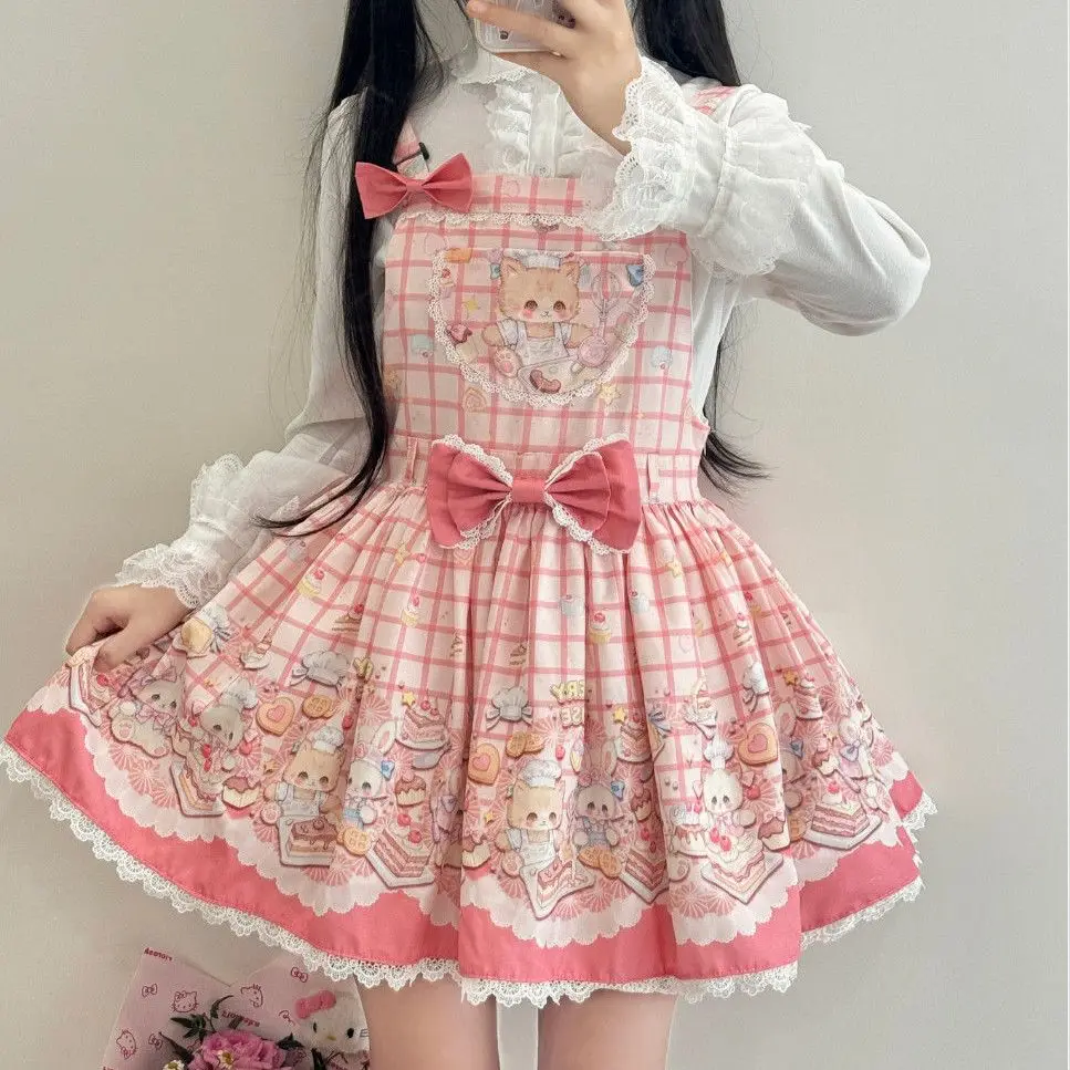 

【Bear Cake】Youli Ji original lolita shirt daily cute doll feeling suspender skirt spring and autumn wedding dresses for women