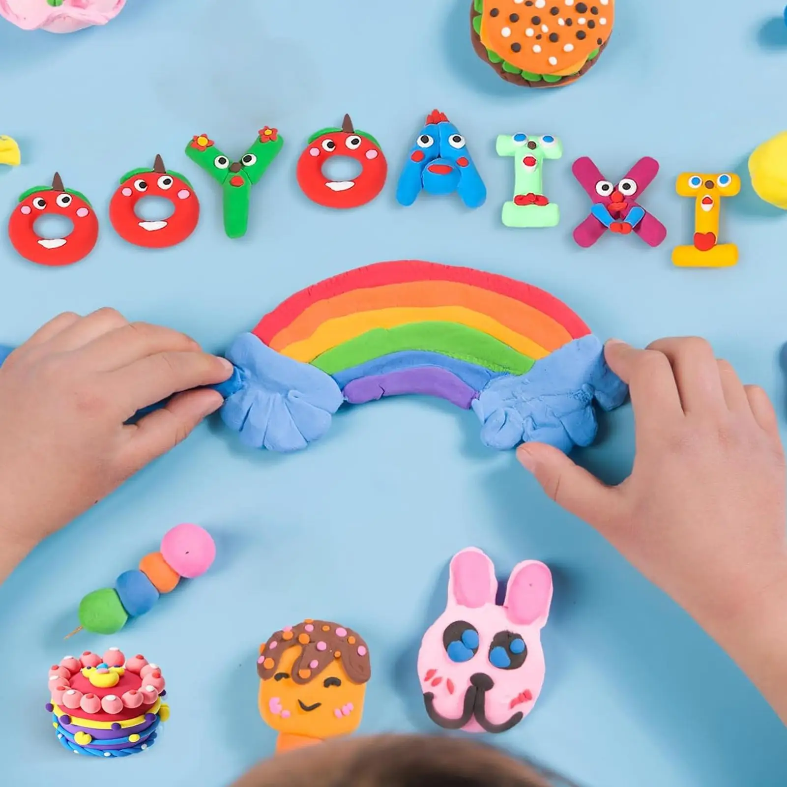 Argilla da modellare per bambini Giocattoli per impasto autodidratante a 24 colori Argilla da modellare per bambini Pasta per scolpire per tutte le età Aula scolastica a casa