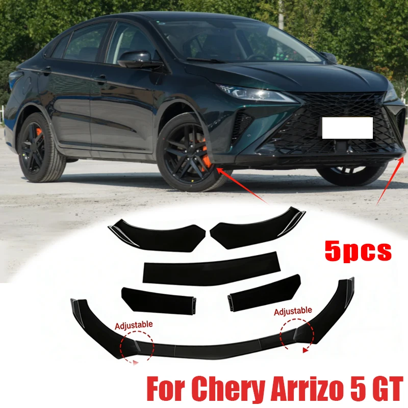 

5Pcs ABS Material Universal Car Front Bumper Separator Bumper Lip Body Kit Duck Lip Separator For Chery Arrizo 5 GT Accessories