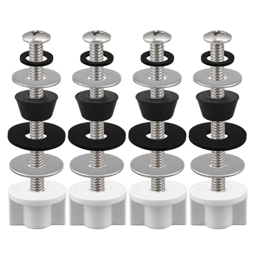 

2PCS Heavy-duty Toilet Tank Bolt Kit Waterproof Extra-long Toilet Seat Fasteners Rustproof Gasket Top-mounted Toilet Seat Hinge