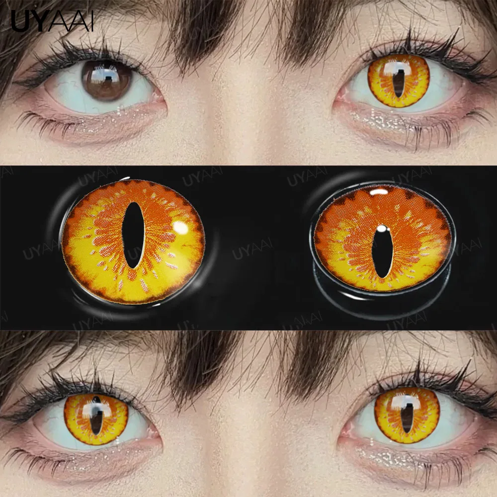UYAAI Cosplay Weiße Linsen Halloween Farbkontaktlinsen Verrückte weiße Augenlinsen Anime Schwarze Make-up-Linsen Vampirrote Linsen – Detail 11